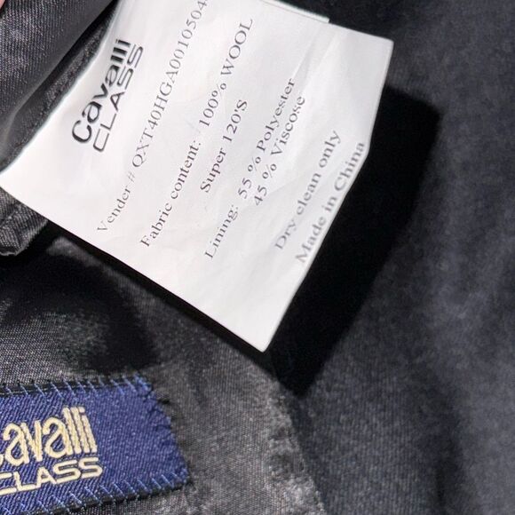 CAVALLI CLASS BY ROBERTO CAVALLI Slim Fit Wool Suit Blazer Size 54/48 - Picture 3 of 13